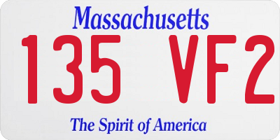 MA license plate 135VF2