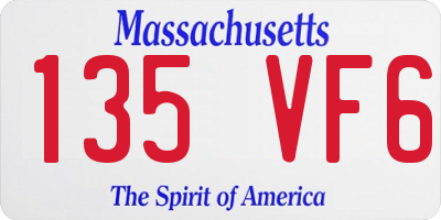 MA license plate 135VF6