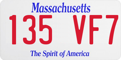 MA license plate 135VF7