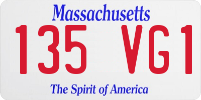 MA license plate 135VG1