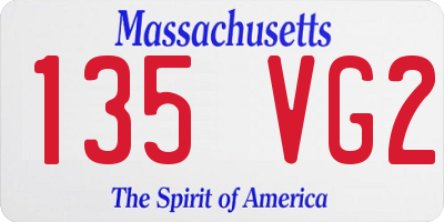 MA license plate 135VG2