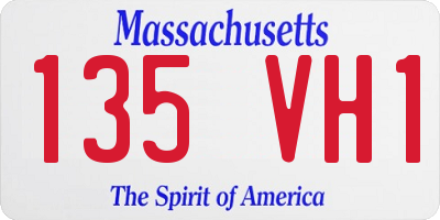 MA license plate 135VH1