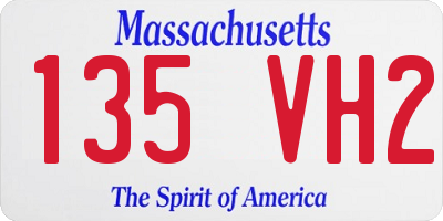 MA license plate 135VH2