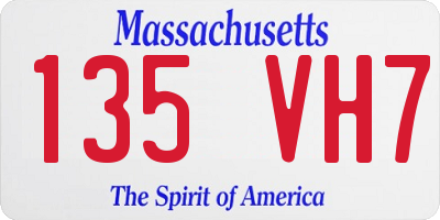 MA license plate 135VH7