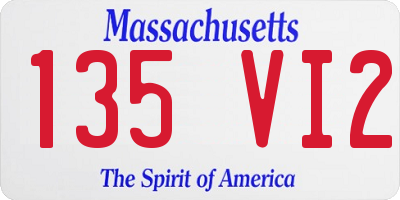 MA license plate 135VI2