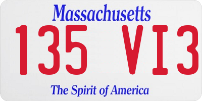 MA license plate 135VI3
