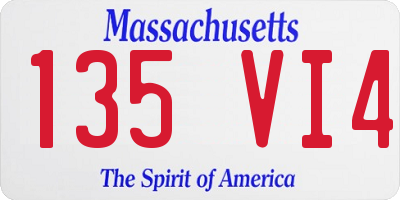 MA license plate 135VI4