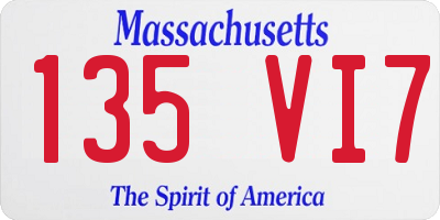 MA license plate 135VI7