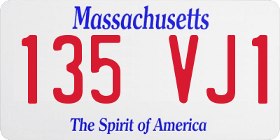 MA license plate 135VJ1