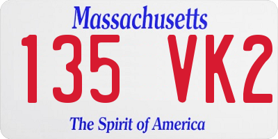 MA license plate 135VK2