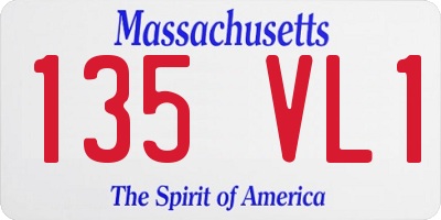MA license plate 135VL1