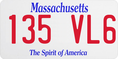 MA license plate 135VL6