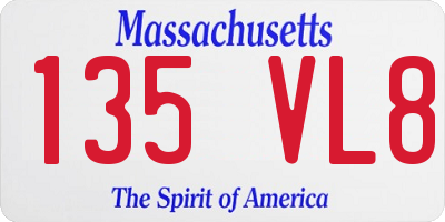 MA license plate 135VL8