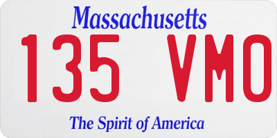 MA license plate 135VM0