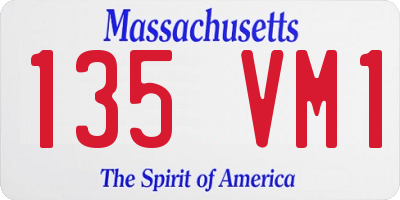 MA license plate 135VM1