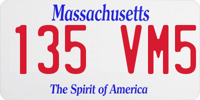 MA license plate 135VM5