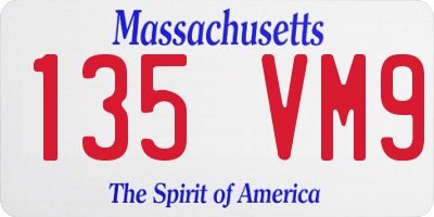 MA license plate 135VM9