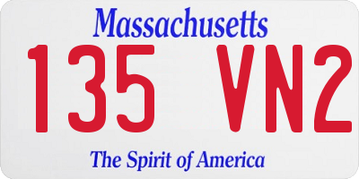 MA license plate 135VN2