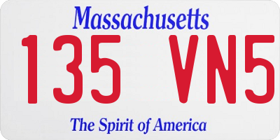 MA license plate 135VN5