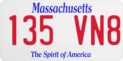 MA license plate 135VN8