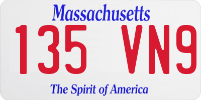 MA license plate 135VN9
