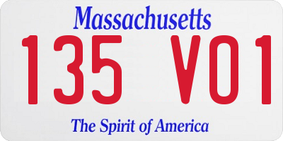 MA license plate 135VO1