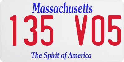 MA license plate 135VO5