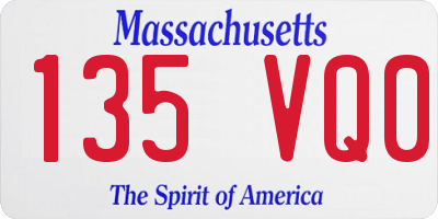MA license plate 135VQ0