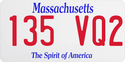 MA license plate 135VQ2