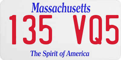 MA license plate 135VQ5