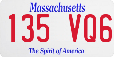 MA license plate 135VQ6