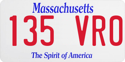 MA license plate 135VR0