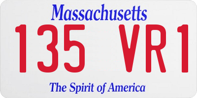 MA license plate 135VR1