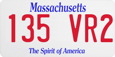 MA license plate 135VR2