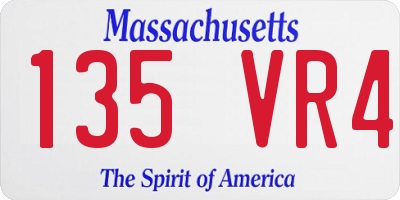 MA license plate 135VR4
