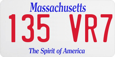 MA license plate 135VR7