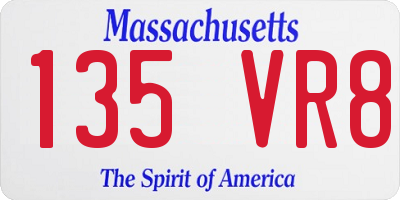MA license plate 135VR8