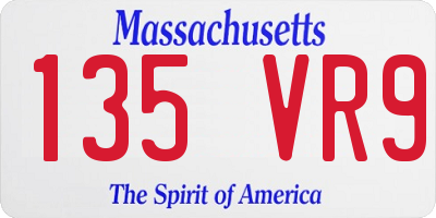 MA license plate 135VR9