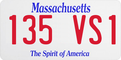 MA license plate 135VS1