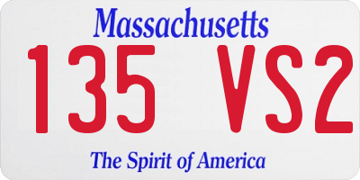 MA license plate 135VS2