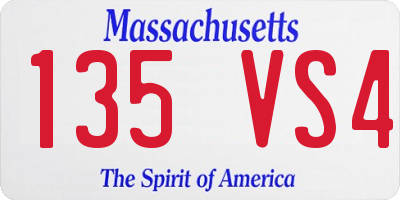 MA license plate 135VS4