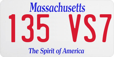 MA license plate 135VS7