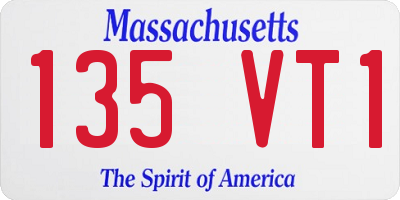 MA license plate 135VT1