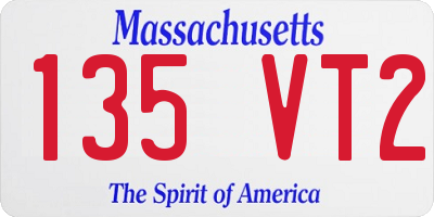 MA license plate 135VT2