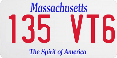 MA license plate 135VT6