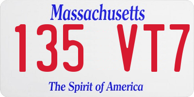 MA license plate 135VT7