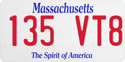 MA license plate 135VT8