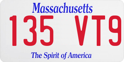 MA license plate 135VT9
