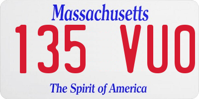 MA license plate 135VU0