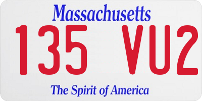 MA license plate 135VU2